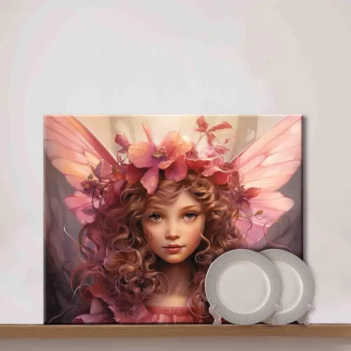 Miniatura 4 de Little Girl Angel - Pintura por números para adultos, corona rosa, pintura al óleo digital, pintura acrílica, kit de pintura de flores de ángel