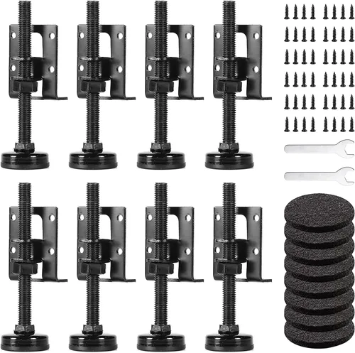 Miniatura 9 de Paquete de 4 patas niveladoras ajustables resistentes – niveladores de muebles para banco de trabajo, mesa, armario, armario