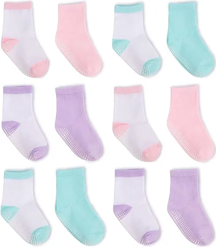 Miniatura 20 de Zaples - Calcetines con suela antideslizante y altura media para bebés, niños y niñas Negro