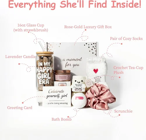 Miniatura 2 de MHSMHL Regalos de cumpleaños para mejores amigas, regalos de amistad para mujeres, cesta de regalo para mejor amiga, regalo de San Valentín, regalo
