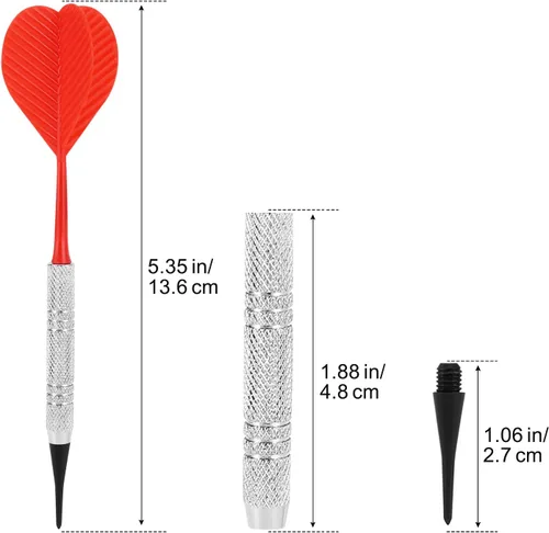 Miniatura 9 de Accmor Soft Tip Darts, Bar Dart, Plastic Tip Darts Set, Attach Extra 100 Black 2BA Replacement Tips, Soft Tip Darts for Electronic/Plastic Dartboard