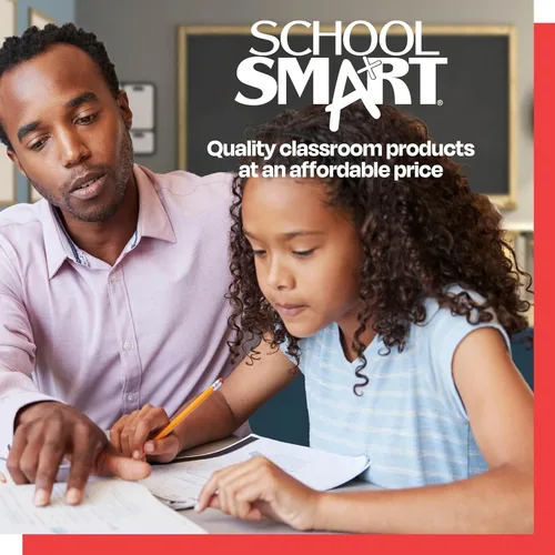 Miniatura 2 de School Smart Reloj de pared, 10 pulgadas, esfera blanca y marco negro