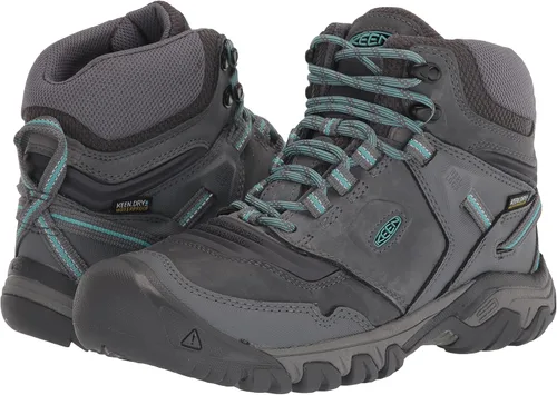 Miniatura 7 de KEEN Ridge Flex - Botas de senderismo impermeables de altura media para mujer, Acero GrisPorcelana, 8.5