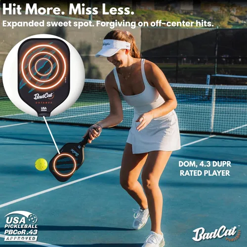Miniatura 4 de Untamed Paddle Fibra de carbono T700 cruda para un máximo giro, potencia y control Diseño termoformado ligero profesional de 0.630 in Paleta