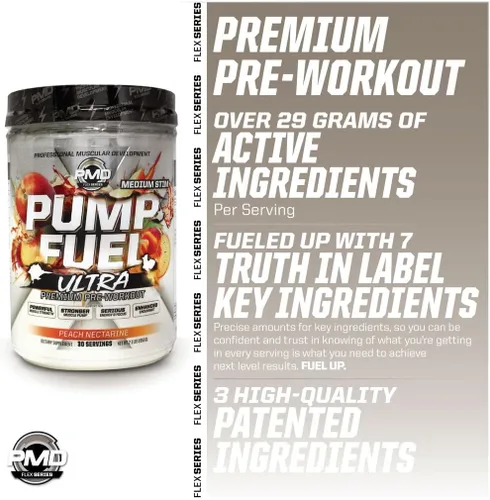 Miniatura 4 de PMD Sports Pump Fuel Ultra Medium Stim - Polvo y bomba muscular de primera calidad, mayor enfoque, resistencia y recuperación, creatina premium