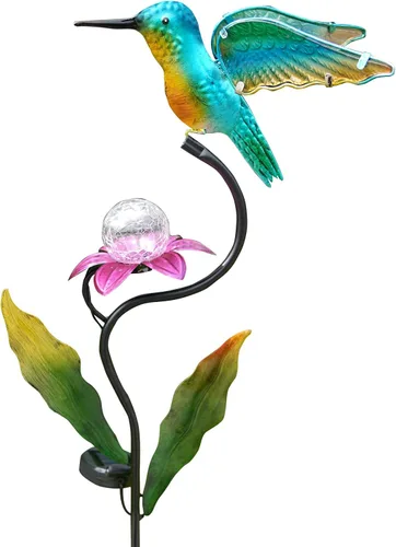 HONGLAND Luces solares para exteriores para decoración de jardín, luces solares de colibrí de 46 pulgadas para exteriores, estacas decorativas de