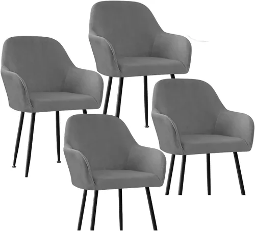 Miniatura 22 de Fundas protectoras de terciopelo elástico para sillas de comedor con brazos y respaldo curvado pequeño, juego de 6/4/2 para cocina, oficina, hogar