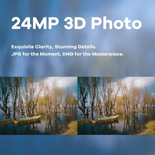 Miniatura 6 de KanDao QooCam EGO - Cámara 3D VR con Visor Integrado, Fotos de 24MP/8K Videos de 4K 60FPS con Visualización Instantánea 3D Estereoscópica, Negro