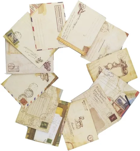 Miniatura 2 de yueton Paquete de 48 sobres de papel kawaii retro encantador, vintage, estilo europeo, para bodas, fiestas de cumpleaños, tarjetas de felicitación