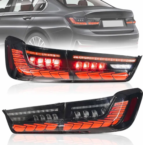 Miniatura 11 de VLAND Conjunto de luces traseras compatible con BMW Serie 3 F30 F35 F80 320i 328i 328D 335i M3 sedán de 6ª generación 2013-2018, lámpara trasera