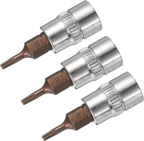 Miniatura 7 de uxcell 3 piezas de 1/4 pulgadas de unidad x T20 Torx zócalo, brocas de acero S2 CR-V sockets 1.496 in longitud uso con llave de trinquete, barra