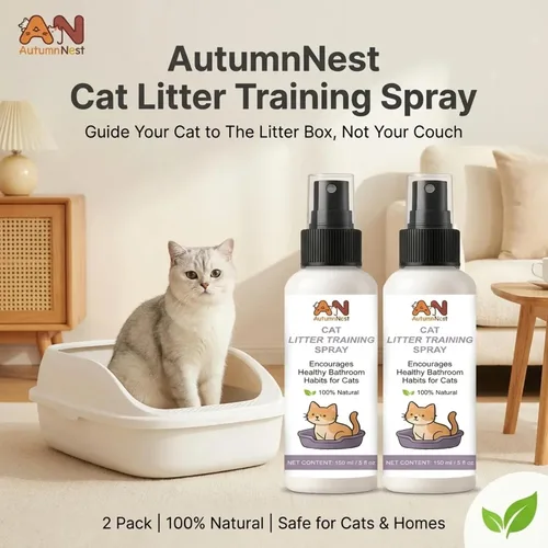 Miniatura 9 de Spray de entrenamiento de arena para gatos, paquete de 2 (10.1 onzas líquidas en total) – 5.1 fl oz cada atractor natural para gatos y gatitos