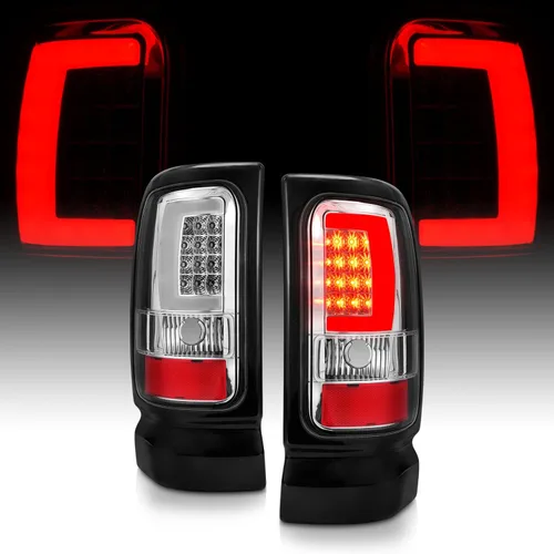 Miniatura 11 de AmeriLite para 1994-2001 Dodge Ram 1500 2500 3500 camión, lámparas LED de repuesto de tubo C-Bar negro para señal de luces traseras, par - lado