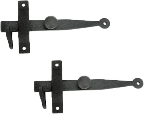 Miniatura 14 de Renovators Supply Manufacturing Cerradura de puerta de hierro forjado negro de 6.5 pulgadas con herrajes de montaje