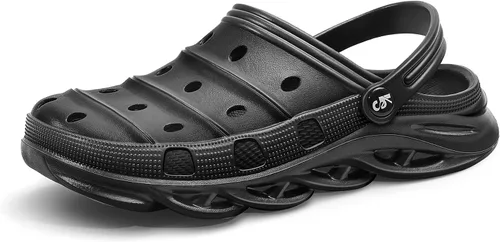 KEMISANT Zuecos para hombre, unisex, sin cordones, para jardín, zapatos limpiadores, zapatos de trabajo en casa, acolchados, de apoyo