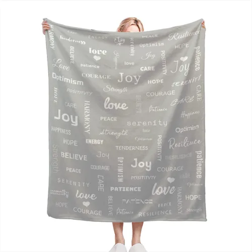 Miniatura 22 de Manta curativa, manta de regalo para mujeres y hombres, cálido regalo inspirador, manta de forro polar suave con energía positiva, comodidad, amor