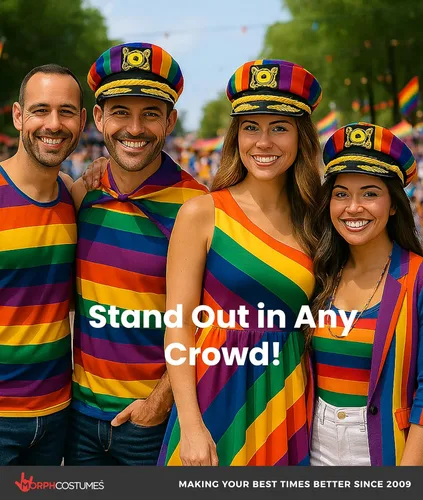 Miniatura 6 de Nicky Bigs Novelties Morph Sombrero de capitán de yate arcoíris para adultos, ajustable, para el festival del orgullo gay, sombrero de marinero