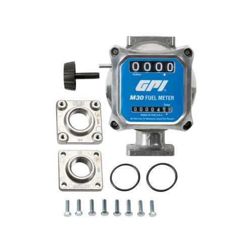 Miniatura 6 de GPI - Medidor de combustible mecánico modular M30 en GALLONS, 5 a 30 GPM, entrada/salida NPT de 1" (165100-01)