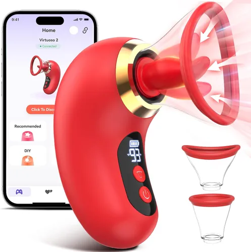 Miniatura 11 de Juguetes sexuales de rosa para mujer - Vibrador de succión de 5 en 1, juguete sexual de rosa, 3 succiones, 9 lamidos de lengua y vibración, juguetes