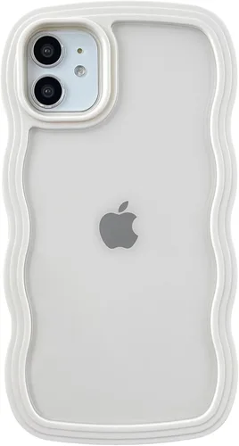 Miniatura 10 de Caseative Funda para iPhone 11, color negro Forma de marco de onda rizada linda a prueba de golpes suave