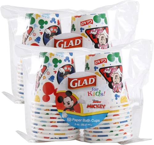 Miniatura 6 de Glad para Niños Vasos de Papel Desechables de Mickey y sus Amigos de Disney - Extra Resistentes, A Prueba de Remojo, Vasos de Papel Aptos para Niños