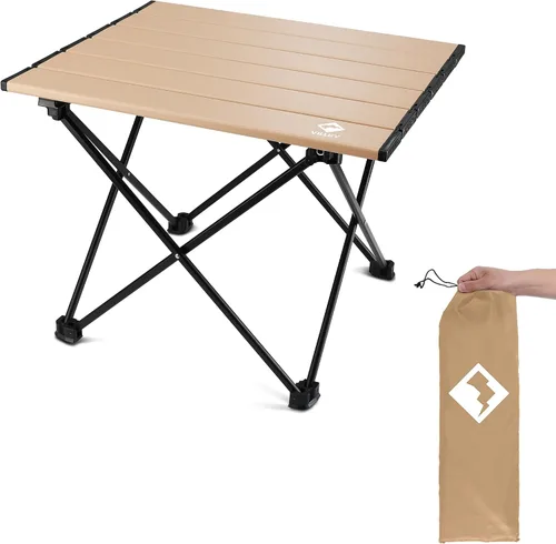 Miniatura 14 de VILLEY - Mesa auxiliar de aluminio portátil, ultraligera y plegable con bolsa de transporte, para acampar, cocinar al aire libre, picnic