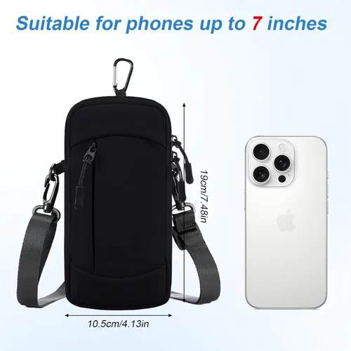 Miniatura 4 de Bolsa cruzada para teléfono celular con banda para el brazo, bolsa impermeable para teléfono compatible con iPhone y Android de hasta 7 pulgadas