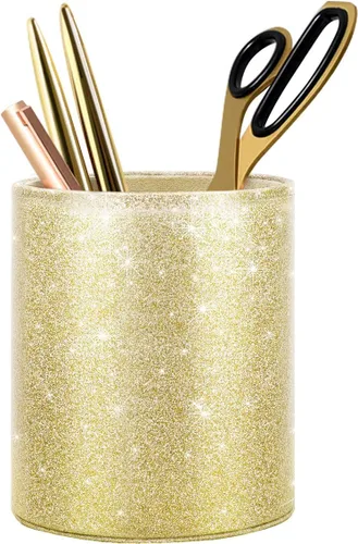 Miniatura 28 de Soporte para bolígrafos para mujeres y niñas, taza de lápices, decoración de escritorio rosa, soporte para brochas de maquillaje, soporte grande