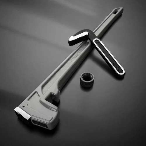 Miniatura 7 de DURATECH Llave de tubo recta de aluminio de 48 pulgadas resistente ajustable, llave de fontanería forjada por caída, supera el estándar GGG