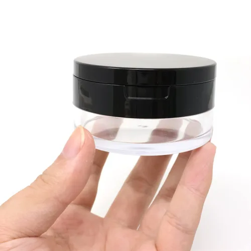 Miniatura 5 de Honbay Contenedor de polvo de maquillaje reutilizable vacío con esponja de polvo, tamiz y espejo, contenedor compacto de plástico para polvo suelto