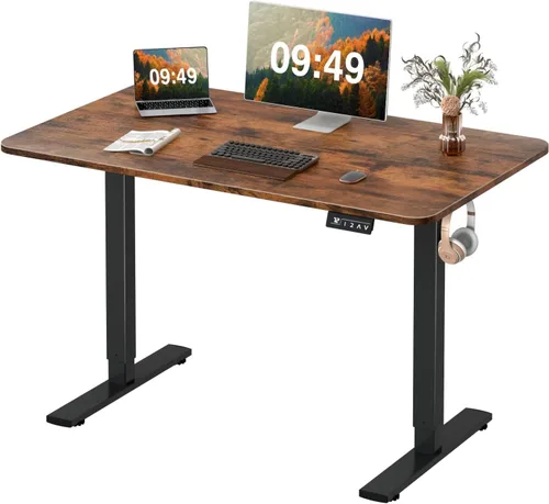 Miniatura 12 de Furmax - Escritorio eléctrico de altura ajustable de pie grande de 48 x 24 pulgadas, escritorio de pie para oficina en casa, alturas prestablecidas