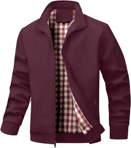 Miniatura 10 de Wizoat Chaqueta Bomber para Hombre Ligera Casual Cortavientos Chaquetas con Cremallera Abrigo