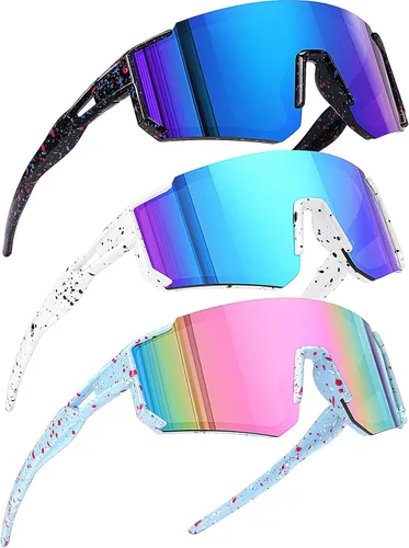 SEKKAF Gafas de sol de béisbol juveniles para niños, gafas de sol deportivas para niños y niñas, gafas de softbol para ciclismo, protección UV400