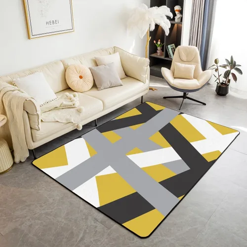 Miniatura 24 de jejeloiu Alfombra de decoración de mármol negro y dorado, alfombra para sala de estar, dormitorio, para niños, niñas, adolescentes, decoración