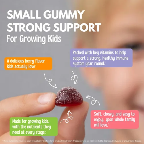 Miniatura 8 de Viteey Gomitas multivitamínicas para niños con probióticos, 8-1 vitaminas para niños para apoyo a la salud inmunológica con vitamina C, D3, B12, B6