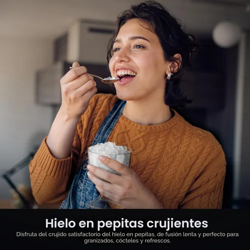 Miniatura 6 de Kismile Nugget - Máquinas de hielo para encimera, portátil con hielo triturado, 35 libras/día, autolimpieza, operación con un clic para uso
