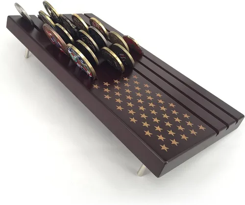 Miniatura 5 de Glamtune Soporte de monedas militar con bandera estadounidense (grande, 6 filas)