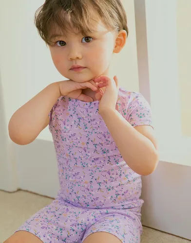 Miniatura 2 de moimoln Ropa de dormir de algodón viscosa de bambú de primera calidad 6M-5T de manga corta para verano, ajuste ceñido, para bebés, niñas y niños