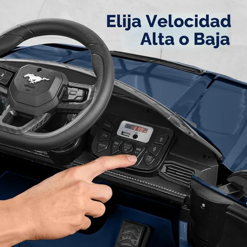 Miniatura 7 de Best Choice Products Auto eléctrico de 12 V para niños, con licencia oficial Ford Mustang con control parental, luces LED, 2 velocidades, Bluetooth