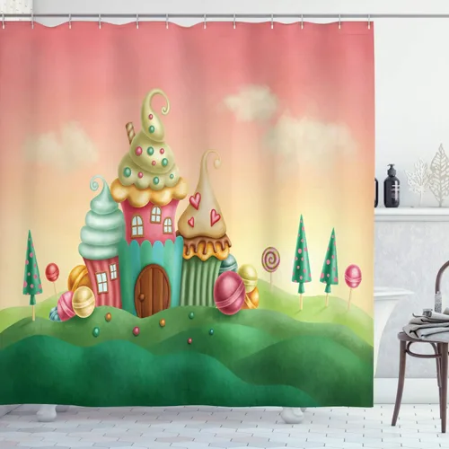 Miniatura 62 de set de cortina para baño decorativa de tela de poliéster con ganchos