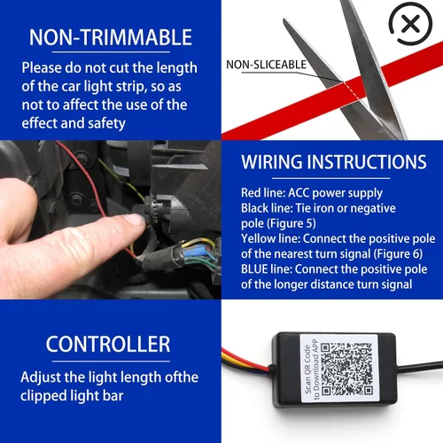 Miniatura 5 de DREAMIZER Tira de luz LED de 94" RGB para capó de coche, tira de luz LED multicolor exterior, luces LED dinámicas impermeables y flexibles