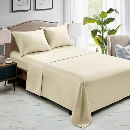 Miniatura 6 de FreshCulture Sábanas Planas King Solo, Paquete de 6, Sábanas de Microfibra Suave para Hogar, Salones, Hoteles, Sábanas Planas a Granel Solo