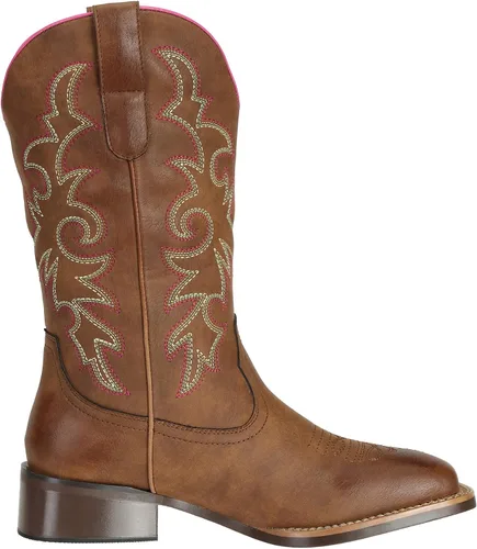 Miniatura 4 de J's.o.l.e Botas vaqueras de moda para mujer, punta cuadrada, anchas, media pantorrilla, vaqueras occidentales