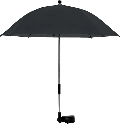 Paraguas universal para cochecito de bebé, paraguas de bicicleta 210T, poliéster resistente al agua 360°, sombra ajustable Negro (Charcoal Black)