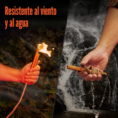 Miniatura 5 de Herramienta de supervivencia de arranque de fuego – Kit todo en uno de pedernal y acero – Encendedor de fuego con barra de ferrocerio con mecha