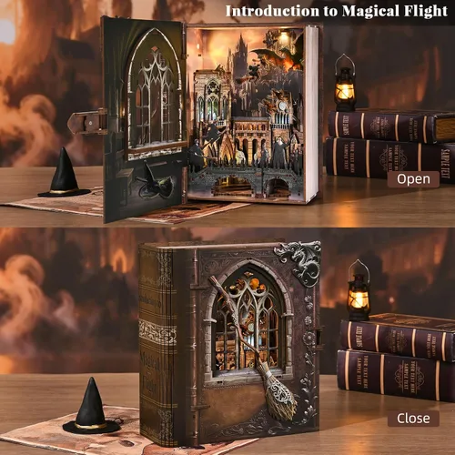 Miniatura 4 de MiniCity Kit de rincón de libros, kit de casa en miniatura para adultos, adolescentes y principiantes, casa de muñecas, biblioteca de biblioteca