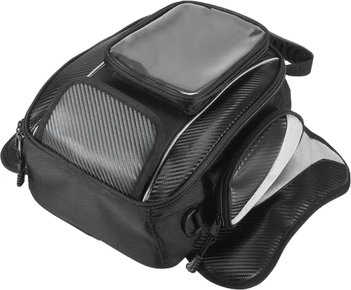 Miniatura 9 de Motoforti Universal motocicleta tanque magnético bolsa de herramientas combustible alforja con correa impermeable negro