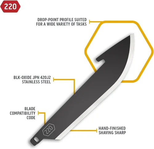 Miniatura 4 de Outdoor Edge RazorSafe - Cuchillos de hoja de afeitar de 2.2 pulgadas, color negro, paquete de 6 cuchillas de punto de caída EDC, compatibles