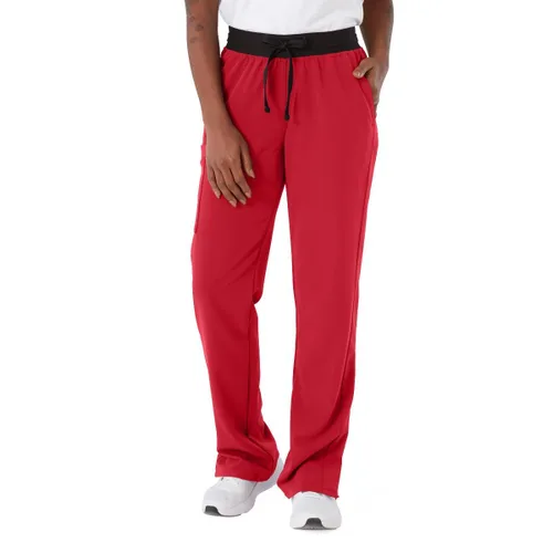 Miniatura 68 de ave. Varick - Pantalón médico de tiro medio para mujer, pierna recta, seis bolsillos, color azul caribeño, talla S