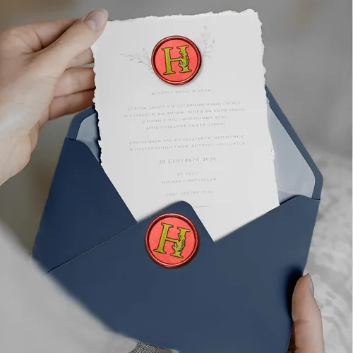 Miniatura 3 de 25 calcomanías de sello de cera dorada y roja, hechas a mano, hojas botánicas vintage, calcomanías de cera para invitaciones de boda, sobres